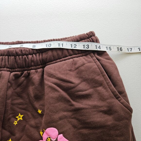 Brand New Spider Web Pattern Brown Sp5der 555 Track Pants Medium - Picture 3 of 9